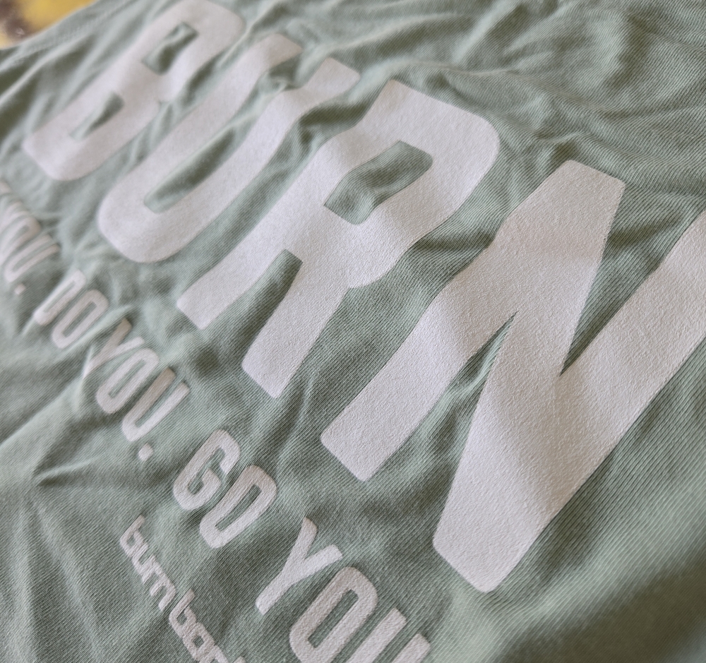 Burn Boot Camo Burnt Lemon Sage Green Graphic Tank Top